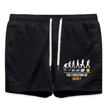 Bitcoin Shirts - Crypto Shirt - Evolution of Money - Badeshorts - Schwarz - Vorne - AI Model Male 185 light (185cm)