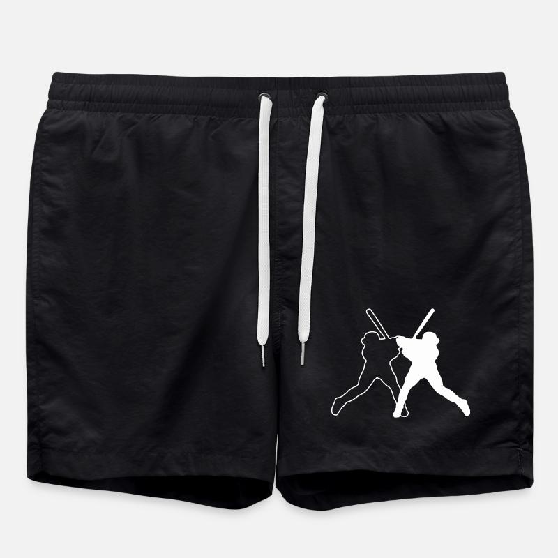 Baseball Ball Logo - Swim Trunks - black