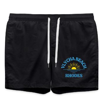 Rhodes Sunrise Beach Logo - Short de bain - noir - Devant - AI Model Male 185 light (185cm)