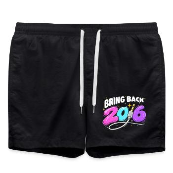 Bring Back 2016 Nostalgia Y2K Vibes - Swim Trunks - black - Front - AI Model Male 185 light (185cm)