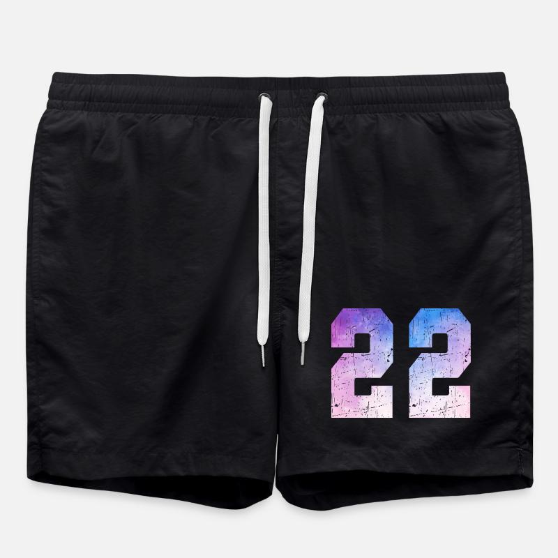 numéro 22 – Cadeau anniversaire 22 ans - Short de bain - noir