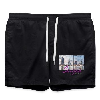 Saigon (Ho-Chi-Minh-Stadt) HCMC Vietnam Souvenir - Badeshorts - Schwarz - Vorne - AI Model Male 185 light (185cm)