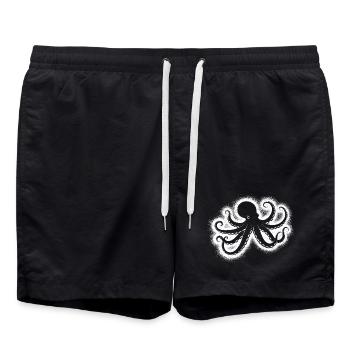 Octopus Men's Children's Boys Octopus - Swim Trunks - black - Front - AI Model Male 185 light (185cm)