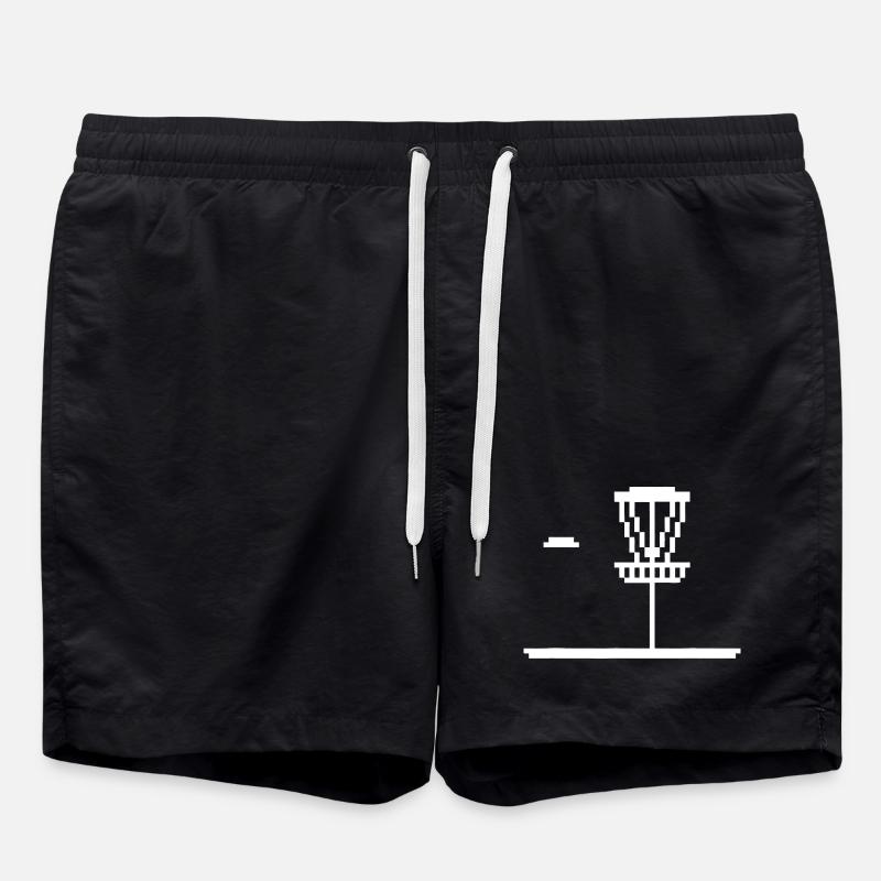 Pixel Leuchtturm-Silhouette - Badeshorts - Schwarz