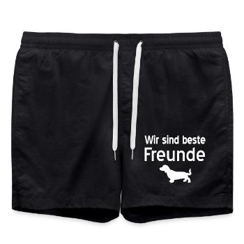 Dackel - Badeshorts - Schwarz - Vorne - AI Model Male 185 light (185cm)