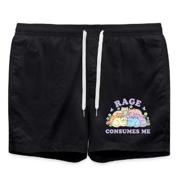 Nuage câlin des chats pastel - Short de bain - noir - Devant - AI Model Male 185 light (185cm)