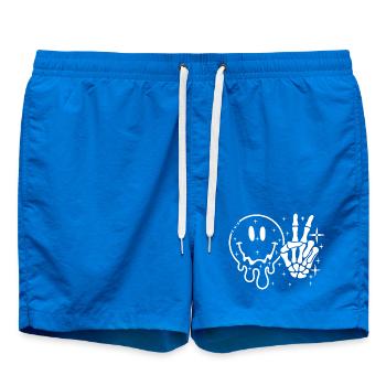 Smiley Skull Peace Hand - Swim Trunks - cobalt blue - Front