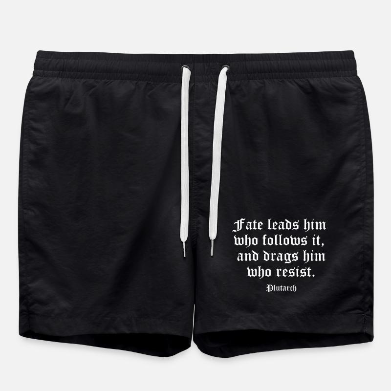 Gothic Fate Quote by Plutarch - Swim Trunks - black