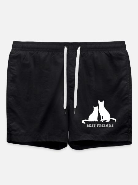 BEST FRIENDS – Cat & Dog Love - Swim Trunks - black