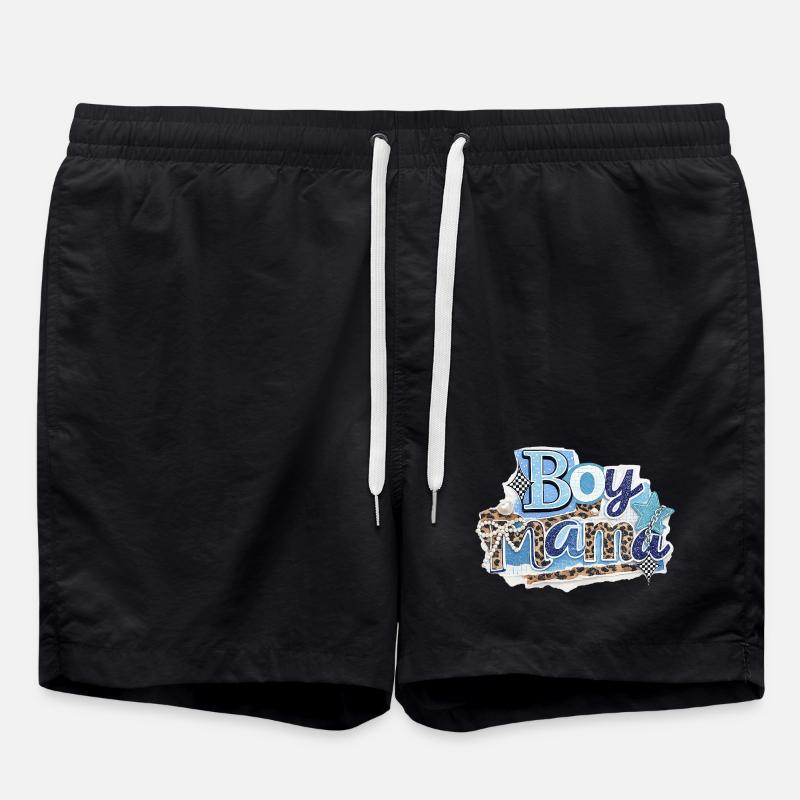 Boy Mama | Boy's Mom Gift - Swim Trunks - black
