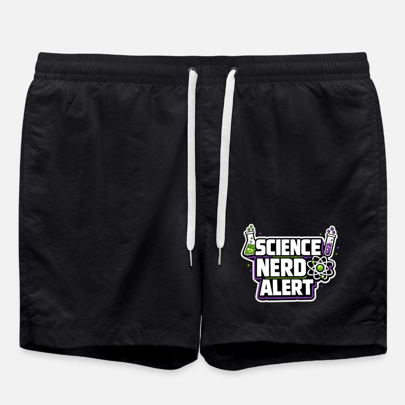 Nerd scientifique Motif d’alerte - Short de bain - noir