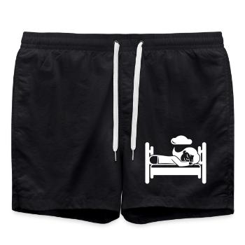Sleeping Tired - Swim Trunks - black - Front - AI Model Male 185 light (185cm)