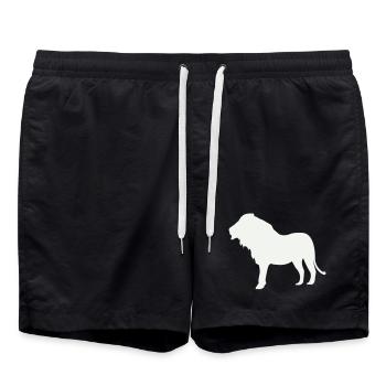 Lion Silhouette Moonlight - Swim Trunks - black - Front - AI Model Male 185 light (185cm)