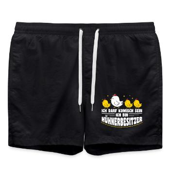 Hühnerflüsterer Huhn Hühnerhalter Hühner - Badeshorts - Schwarz - Vorne - AI Model Male 185 light (185cm)