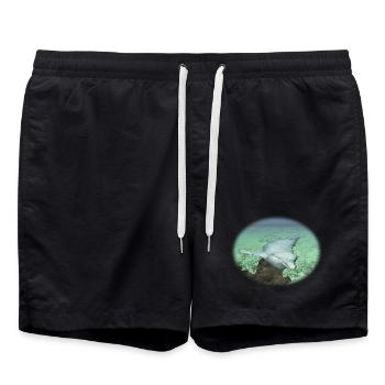 Dauphin dans les eaux côtières - Short de bain - noir - Devant - AI Model Male 185 light (185cm)