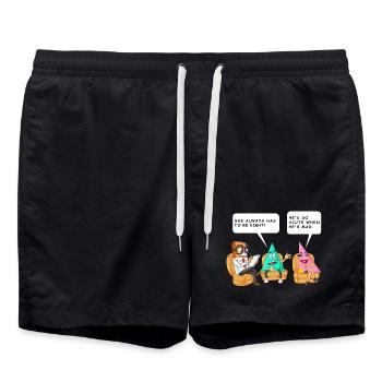 Lustiger Mathematik-Technik-Therapie-Witz - Badeshorts - Schwarz - Vorne - AI Model Male 185 light (185cm)