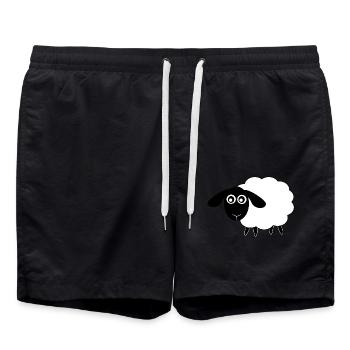 Schaf Geschenk Geschenkidee - Badeshorts - Schwarz - Vorne - AI Model Male 185 light (185cm)