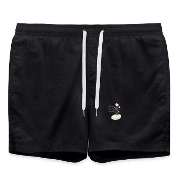 Inspirierendes Blumenmotiv - Hoffnung und Stärke - Badeshorts - Schwarz - Vorne - AI Model Male 185 light (185cm)