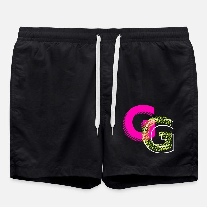Anfangsbuchstabe G - Badeshorts - Schwarz