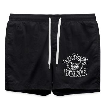 Die Wilden Kerle Original Logo used Look - Badeshorts - Schwarz - Vorne - AI Model Male 185 light (185cm)