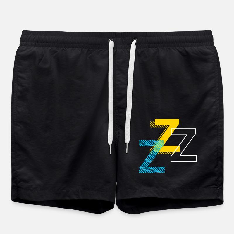 Alphabet Buchstabe Z - Badeshorts - Schwarz