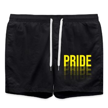 Typographie de la Gay Pride - Short de bain - noir - Devant - AI Model Male 185 light (185cm)
