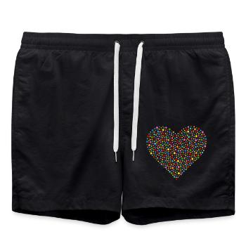 Confetti Heart - Swim Trunks - black - Front - AI Model Male 185 light (185cm)