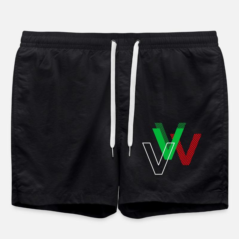 Buchstabe V - Badeshorts - Schwarz