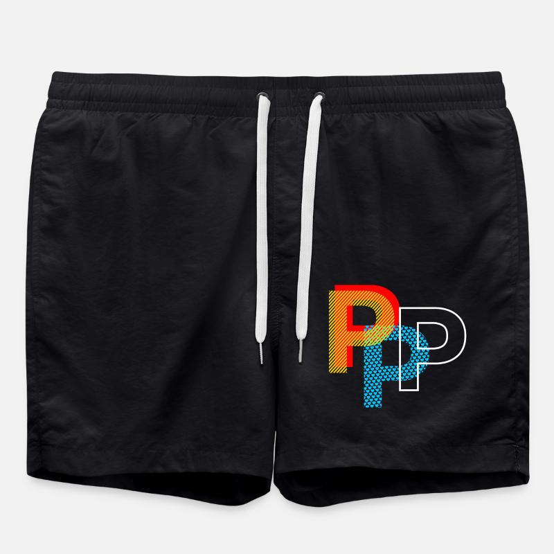 Lettre P - Short de bain - noir