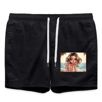 BellaBeauts beach - Swim Trunks - black - Front - AI Model Male 185 light (185cm)