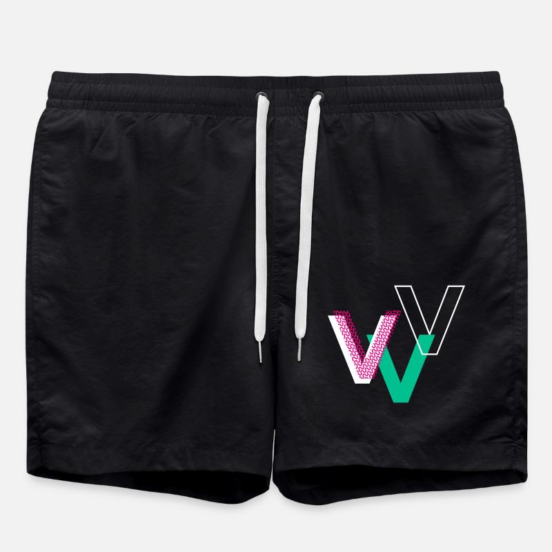 V Buchstabe - Badeshorts - Schwarz