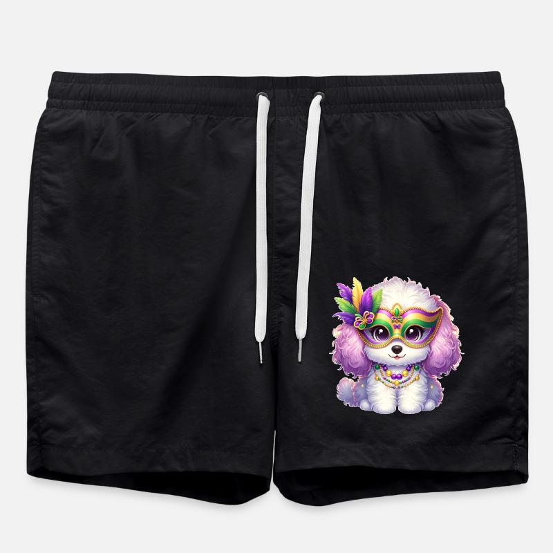Conception de caniche Mardi Gras - Short de bain - noir