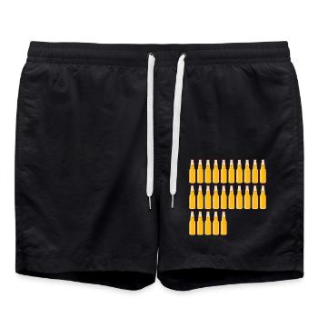 25 Beer Bottles - Beer - 25 Years - 25th Birthday - Swim Trunks - black - Front - AI Model Male 185 light (185cm)