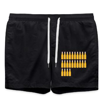 24 bouteilles de bière - Bière - 24 ans - 24e anniversaire - Short de bain - noir - Devant - AI Model Male 185 light (185cm)