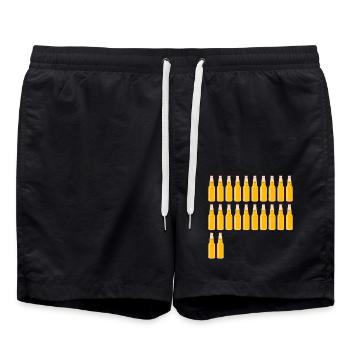 22 Bierflaschen - Bier - 22 Jahre - 22. Geburtstag - Badeshorts - Schwarz - Vorne - AI Model Male 185 light (185cm)