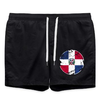 Dom Rep Vintage Flag Dominican - Swim Trunks - black - Front - AI Model Male 185 light (185cm)