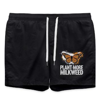 Natur bewahren mit Seidenpflanzen - Badeshorts - Schwarz - Vorne - AI Model Male 185 light (185cm)
