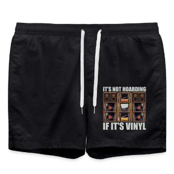 It's not hoarding if it's vinyl - Short de bain - noir - Devant - AI Model Male 185 light (185cm)