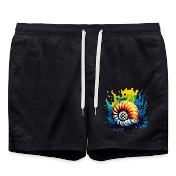 Geology - Fossil - Swim Trunks - black - Front - AI Model Male 185 light (185cm)