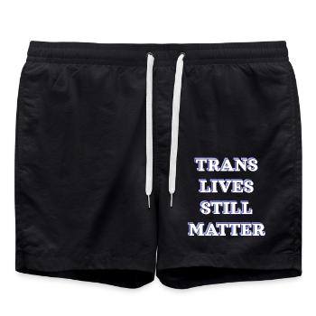 Trans-Leben sind immer noch wichtig - Badeshorts - Schwarz - Vorne - AI Model Male 185 light (185cm)