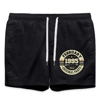 Februar 1995 Jahrgang Geburtstag Geschenk 1995 - Badeshorts - Schwarz - Vorne - AI Model Male 185 light (185cm)