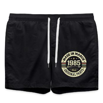 Légendaire depuis mars 1985 - Short de bain - noir - Devant - AI Model Male 185 light (185cm)