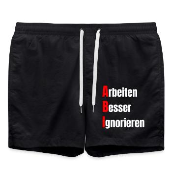 Passing the Abitur and celebrating graduation - Swim Trunks - black - Front - AI Model Male 185 light (185cm)