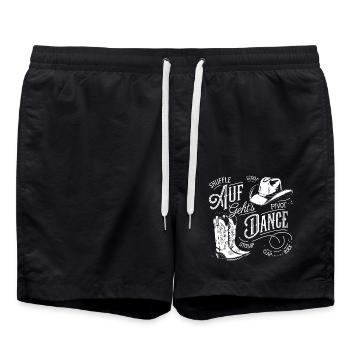 Line Dance Gruppe Training mein Tanzsport - Badeshorts - Schwarz - Vorne - AI Model Male 185 light (185cm)
