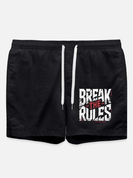 Break the Rules - Swim Trunks - black