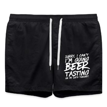 I am Going Beer Tasting - Swim Trunks - black - Front - AI Model Male 185 light (185cm)