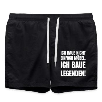 Ich baue nicht einfach Möbel. - Badeshorts - Schwarz - Vorne - AI Model Male 185 light (185cm)