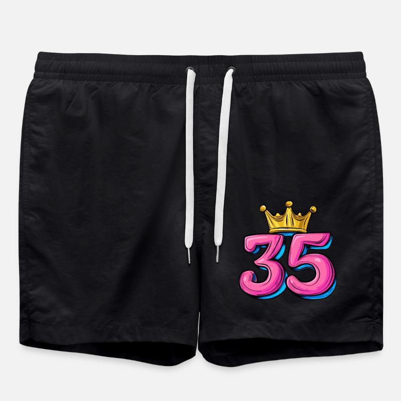 35 Number Crown - Swim Trunks - black