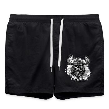 Viking Skull - Swim Trunks - black - Front - AI Model Male 185 light (185cm)