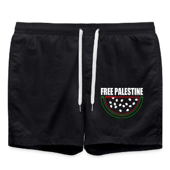 Free palestine Wassermelone Melone - Badeshorts - Schwarz - Vorne - AI Model Male 185 light (185cm)